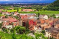 Aerial view of medieval Kaysersberg, France Royalty Free Stock Photo