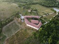 Aerial view of Medieval Rozhen Monastery, Bulgaria Royalty Free Stock Photo