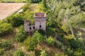 Aerial view of a medieval building Royalty Free Stock Photo