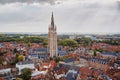 Aerial view of medieval town Bruges