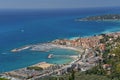 Aerial view of the Mediterranean coast by Menton, France