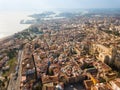 Aerial view of the Mediterranean coast of Tarragona. Spain Royalty Free Stock Photo