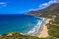 Aerial view of Mediterreanean beach Royalty Free Stock Photo