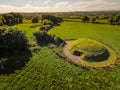 Aerial view. FourKnocks Tomb. co. Meath. Ireland Royalty Free Stock Photo