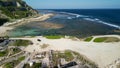 Aerial view of Melasti Ungasan Beach and Shipwreck in Bali Royalty Free Stock Photo