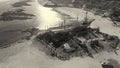 Aerial view of Melasti Ungasan Beach and Shipwreck in Bali Royalty Free Stock Photo