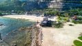 Aerial view of Melasti Ungasan Beach and Shipwreck in Bali Royalty Free Stock Photo