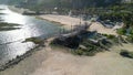 Aerial view of Melasti Ungasan Beach and Shipwreck in Bali Royalty Free Stock Photo