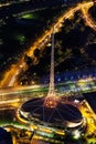 Aerial view of Melbourne Arts Centre at night Royalty Free Stock Photo