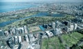 Aerial view of Melbourne skyline from helicopter on a beautiful sunny day, Australia Royalty Free Stock Photo