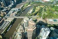 Aerial view Melbourne urban area