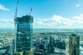 Aerial view Melbourne urban area with high-rise building under construction