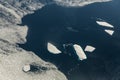 Aerial view of melting ice in Antarctica Royalty Free Stock Photo