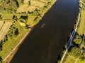 Aerial view of Menlo Castle and Corrib river