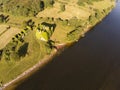 Aerial view of Menlo Castle and Corrib river