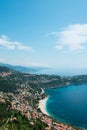 The aerial view of menton town in french riviera