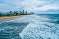 View of Mermaid beach and Gold Coast city skyline.