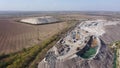 Aerial view. Metallurgical Plants slag reprocessing workshop.