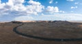 Aerial view of the Meteor Crater Natural Landmark at Arizona. Royalty Free Stock Photo