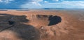 Aerial view of the Meteor Crater Natural Landmark at Arizona.