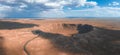 Aerial view of the Meteor Crater Natural Landmark at Arizona. Royalty Free Stock Photo