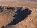 Aerial view of the Meteor Crater Natural Landmark at Arizona.