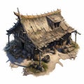 Dragoncore-inspired Old House With Weathered Wood Roof