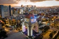 Aerial View of Mexico City at Dusk, Mexico Royalty Free Stock Photo