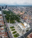 Aerial view of Mexico City and The Palace of Fine Arts Palacio de Bellas Artes - Mexico City, Mexico