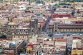 Aerial view of Mexico City Zocalo and Cathedral - Mexico City, Mexico Royalty Free Stock Photo