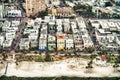 Aerial view of Miami Beach skyline with art deco colourful build Royalty Free Stock Photo