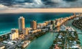 Aerial view of Miami Beach skyline, Florida