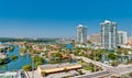 Aerial view of Miami Intracoastal and luxury prope