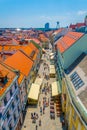 aerial view of the michalska street taken from the michalska tower in Bratislava, Slovakia....IMAGE