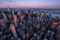 Aerial view of Midtown Manhattan skyscrapers at Sunset, New York City Royalty Free Stock Photo