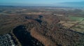 An aerial view of 16 Mile Creek and the surrounding forest and farms Royalty Free Stock Photo