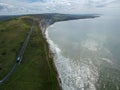 Aerial View of the Military Road near Freshwater Bay, Isle of Wight Royalty Free Stock Photo