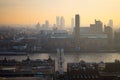 Aerial view of Millennium Bridge , London, United Kingdom Royalty Free Stock Photo