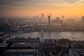 Aerial view of Millennium Bridge , London, United Kingdom Royalty Free Stock Photo