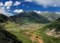 Aerial View From The Million Dollar Highway To Silverton Colorado Surrounded By Mountains Royalty Free Stock Photo