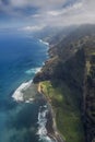 Aerial view of Milolii State Park, Na Pali Coast, Kauai, Hawaii Royalty Free Stock Photo