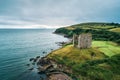 Aerial view of the Minard Castle situated on the Dingle Peninsula in Ireland Royalty Free Stock Photo