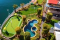 aerial view of a mini golf course on a cruise ship Royalty Free Stock Photo