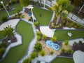 A Bird\'s Eye View of a Whimsical Miniature Golf Course Royalty Free Stock Photo