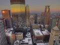 Aerial view of the Minneapolis Skyline during winter Royalty Free Stock Photo