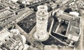 Aerial view of Miracles Square in Pisa in the summer morning, It