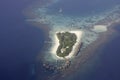 Aerial view of Mirihi, Maldives Royalty Free Stock Photo