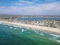 Aerial view of Mission Bay and beaches in San Diego, California. USA. Royalty Free Stock Photo