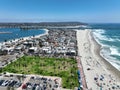 Aerial view of Mission Bay and beach in San Diego during summer, California. USA. Royalty Free Stock Photo