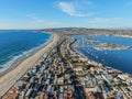 Aerial view of Mission Bay & Beaches in San Diego, California. USA.